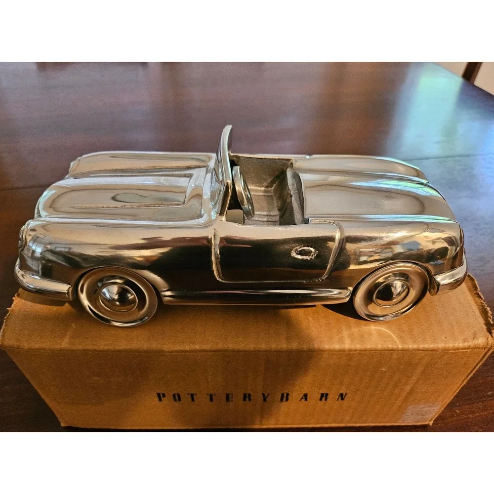 Pottery Barn Silver Aluminum Convertible Car Decor Silver Vintage Style